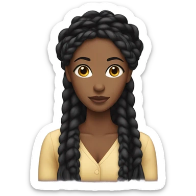 black woman with black braids and lashes sticker