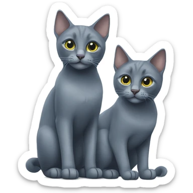 Two Russian Blue cats  sticker