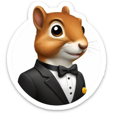 Squirrel in a tuxedo sticker