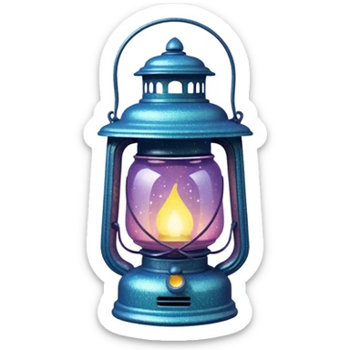 glitter old lantern sticker