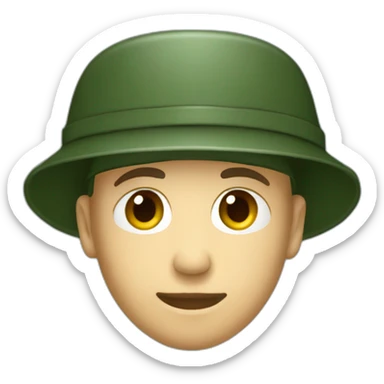 a dark green Military cap sticker