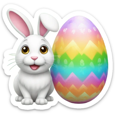 easter egg with a bunny all in Easter theme sticker
