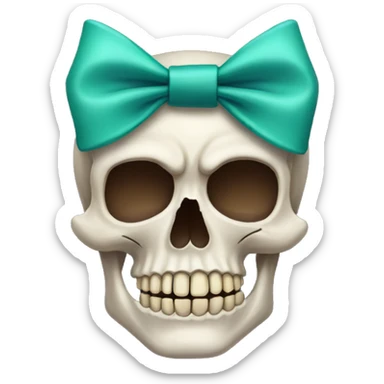 skull with a bow sticker