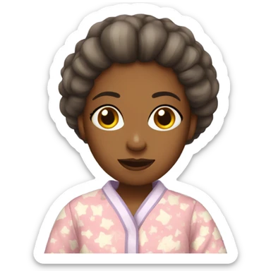 femme métisse en pyjama sticker