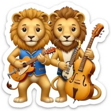 lion as Musicians sticker