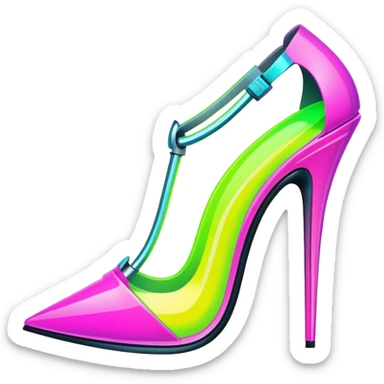 neon cyberpunk style 
stiletto sticker