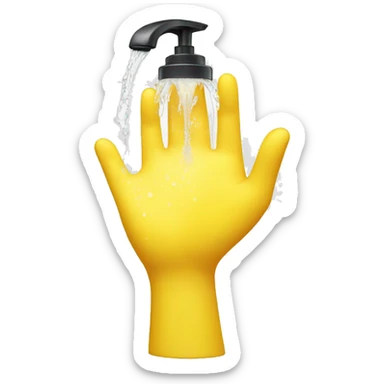 yellow hands washing with soap sticker