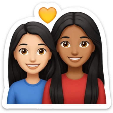 Maestras morenas de cabello negro y largo sticker