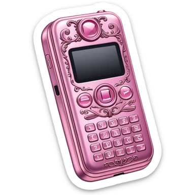 pink gothic flip phone sticker