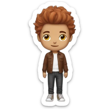 Chestnut soft boy with tattoo sticker