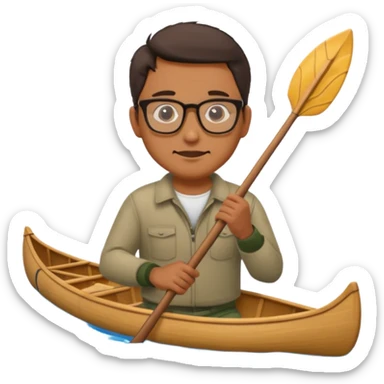 Wearing glasses Man with canoe sticker