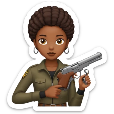 Black girl with gun sticker