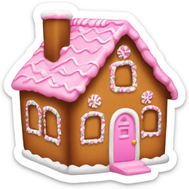 A pink gingerbread house sticker
