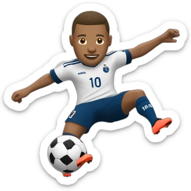 Mbappé scoring a goal sticker