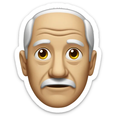 bent old sick man sticker