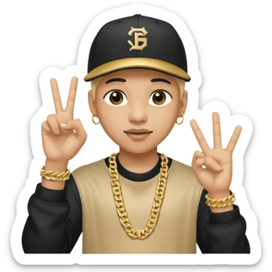 trapero capo haciendo gesto de manos de rapero sticker