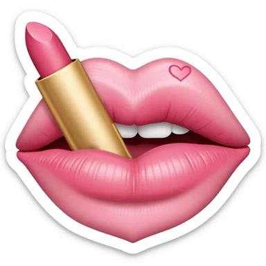 lipstick print from a kiss in soft pink, pastel light sticker