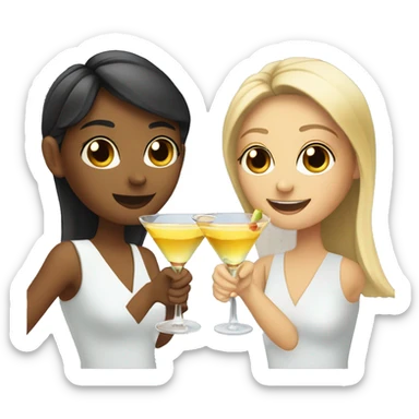 Girls clinking martini glasses sticker
