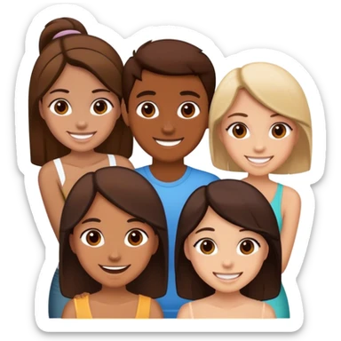 5 best friends, 1 Egyptian man, 1 indian girl 1 persian girl 1 moroccan boy 1 black boy sticker
