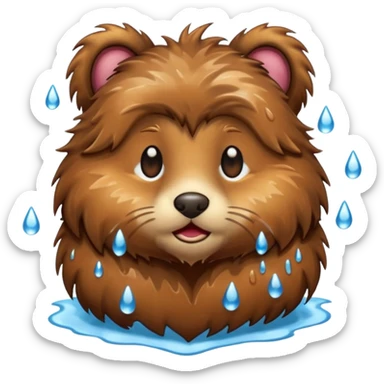 wet furry animal sticker