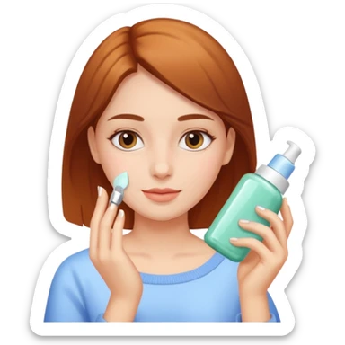 Girl doing her skincare  sticker