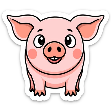 Pig with its mind blown sticker