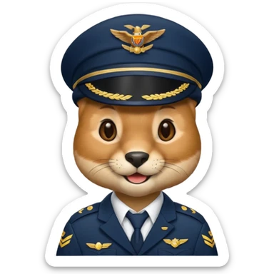 pilot uniformed animal with bandanna sticker