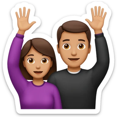 Mom and dad emoji throwing their hands up like they don't know sticker