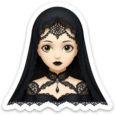 a black veil dark gothic sticker