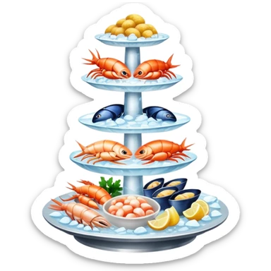 seafood tower raw  sticker