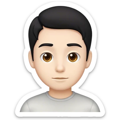 Boy emoji ai with black hair and fair skin tone sticker
