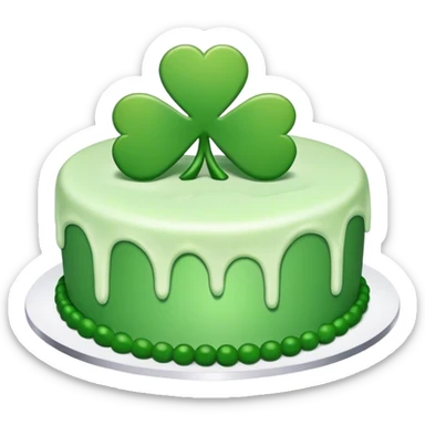 green shamrock st. patrick's day cake sticker