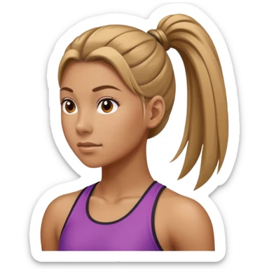 athlete woman with ponytail sticker