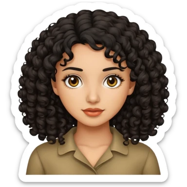 Pretty brunette Latina with curly black hair sticker