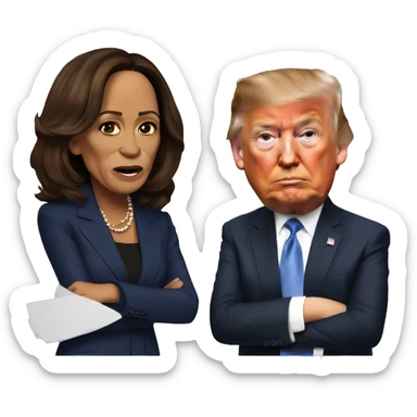 Kamala Harris debating Donald trump sticker