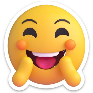 dirty, filthy, gross laughing emoji with pimples and oily skin, 3D emoji style sticker