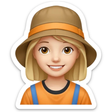 bucket hat girl sticker