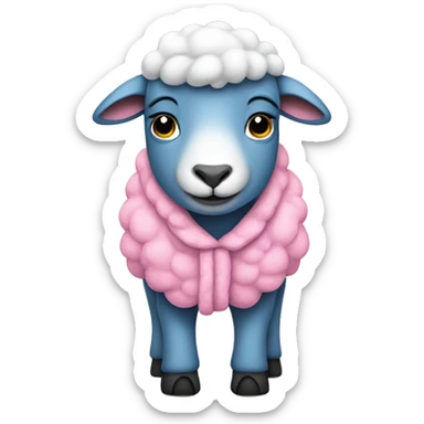 Blue sheep with pink pajamas  sticker