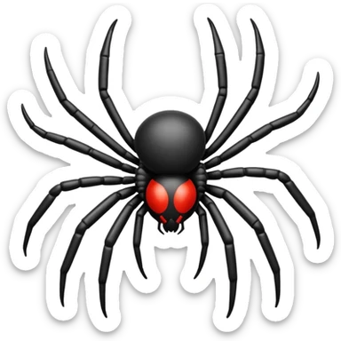 “High-resolution iOS-style spider emoji, centered on bright white background, crisp clean details” sticker
