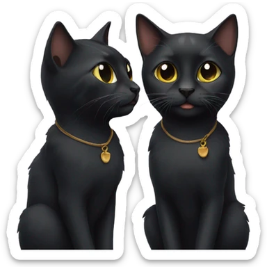 Two black cats sticker
