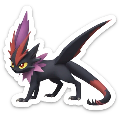 Noivern-Litten-Zorua-Fakemon-hybrid full body sticker