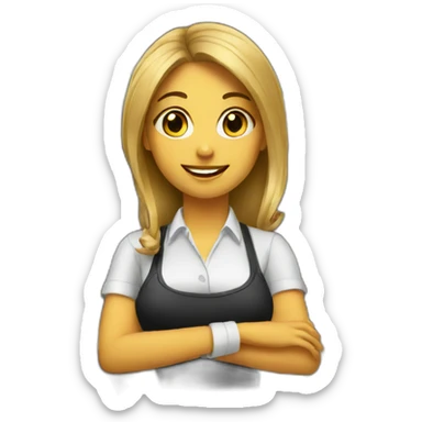 bartender girl sticker