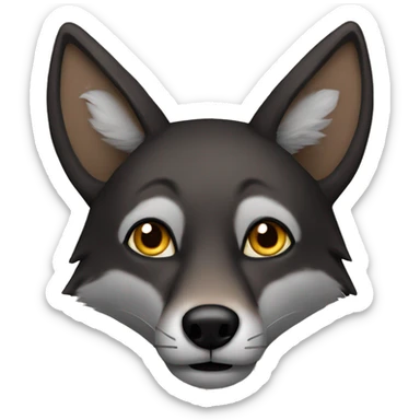 black coyote, brown eyes sticker