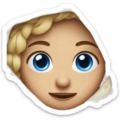 girl in Cozy blanket with blue eyes sticker