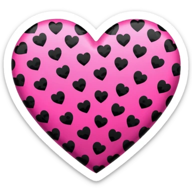 Hot pink heart with black leopard print sticker