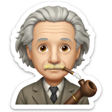 Albert Einstein holding sticker
