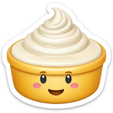 crème fraiche emoji, bright and cheerful sticker