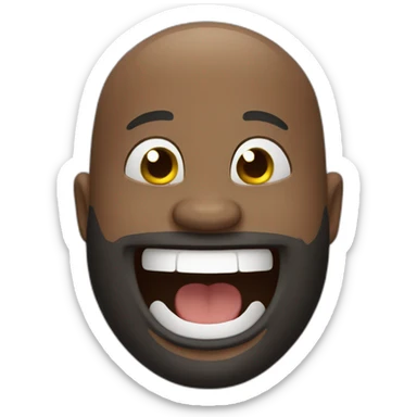 Black bald man with beard laughing sticker