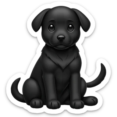 dog silhouette sitting with a raised paw sticker