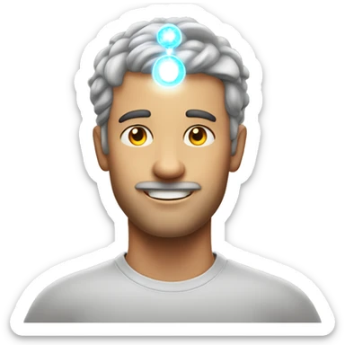 Australian dad with ring of light on top of his head sticker